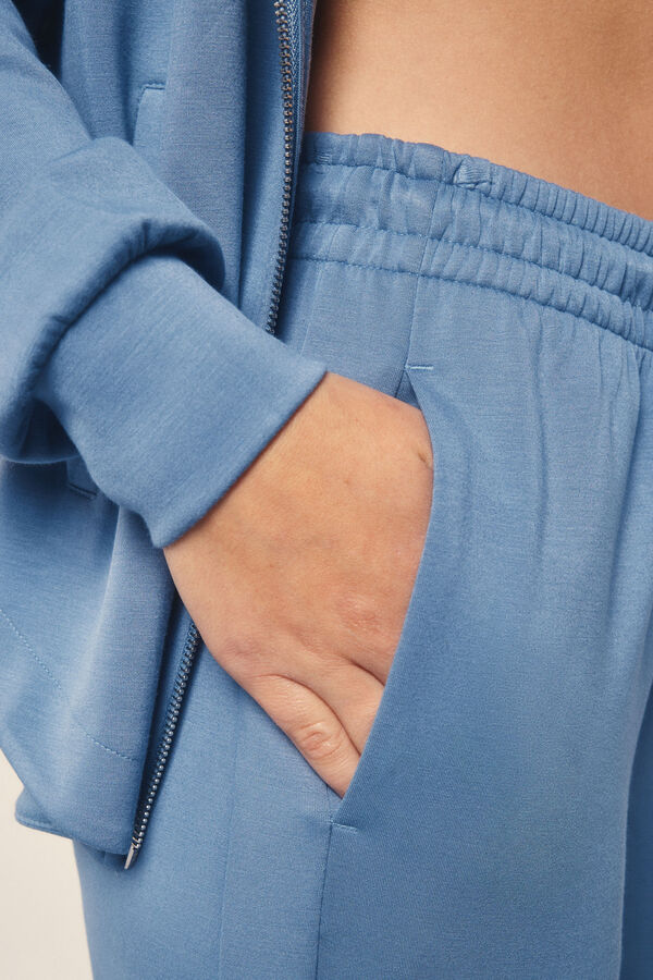 Dash and Stars Pantal&oacute;n recto ancho tacto suave azul azul