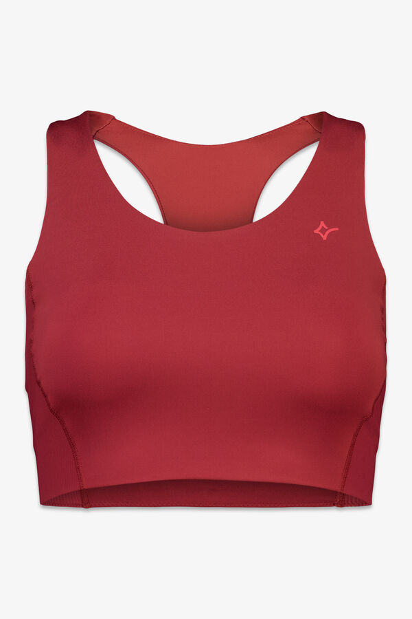 Dash and Stars Sujetador deportivo 4D Stretch granate burdeos