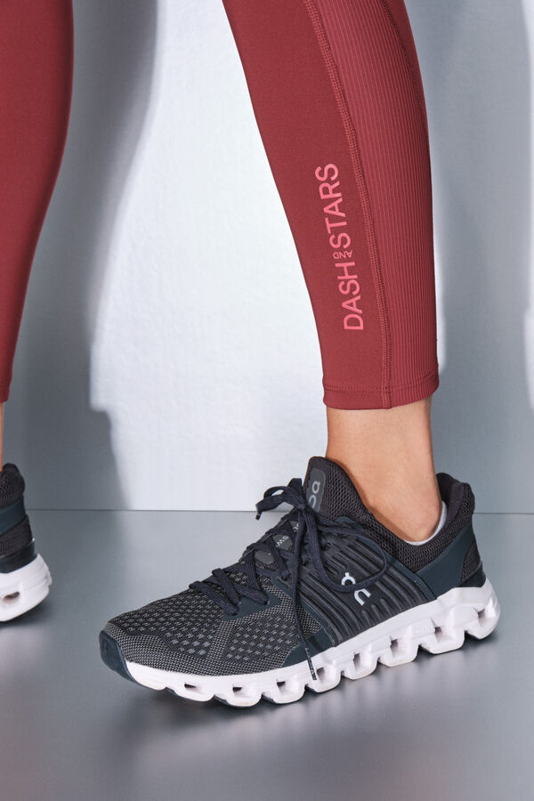 Dash and Stars Leggings 4D STRETCH tobillero granate burdeos