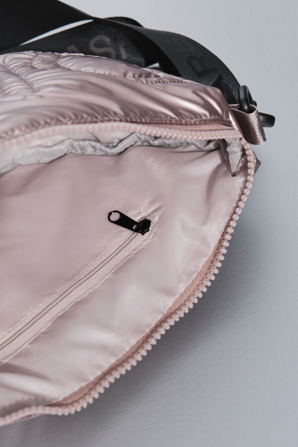 Dash and Stars Bolso bandolera nylon rosa metalizado beige