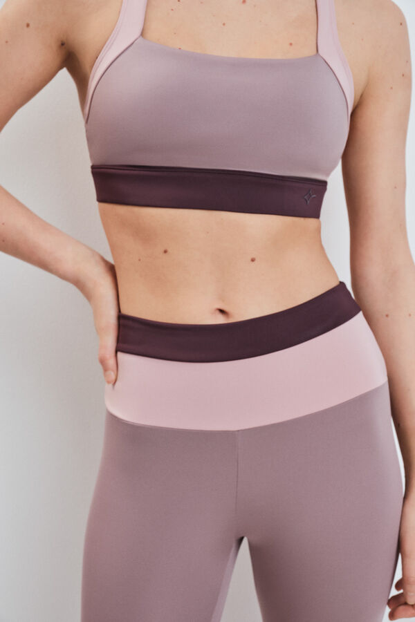 Dash and Stars Leggings crop 4D STRETCH color block rosa rosa
