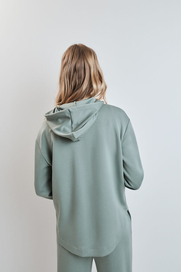 Dash and Stars Chaqueta capucha viscosa suave verde verde