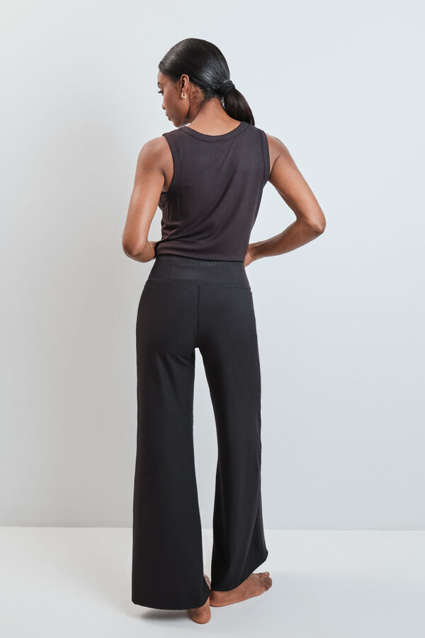 Dash and Stars Pantal&oacute;n largo palazzo rib negro negro