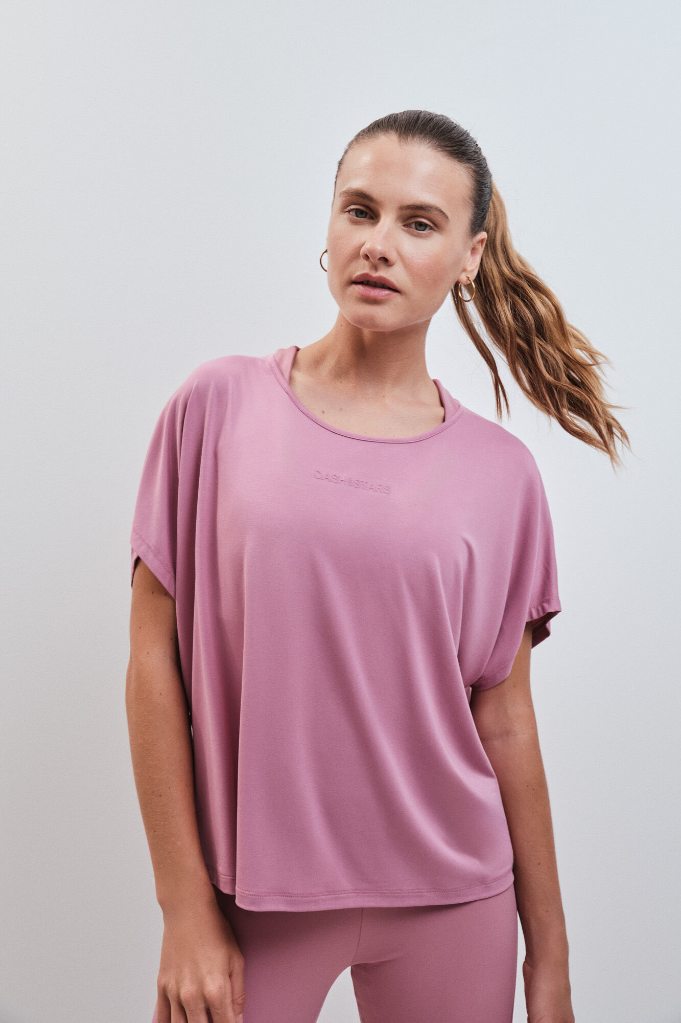 Dash and Stars Camiseta manga corta modal rosa