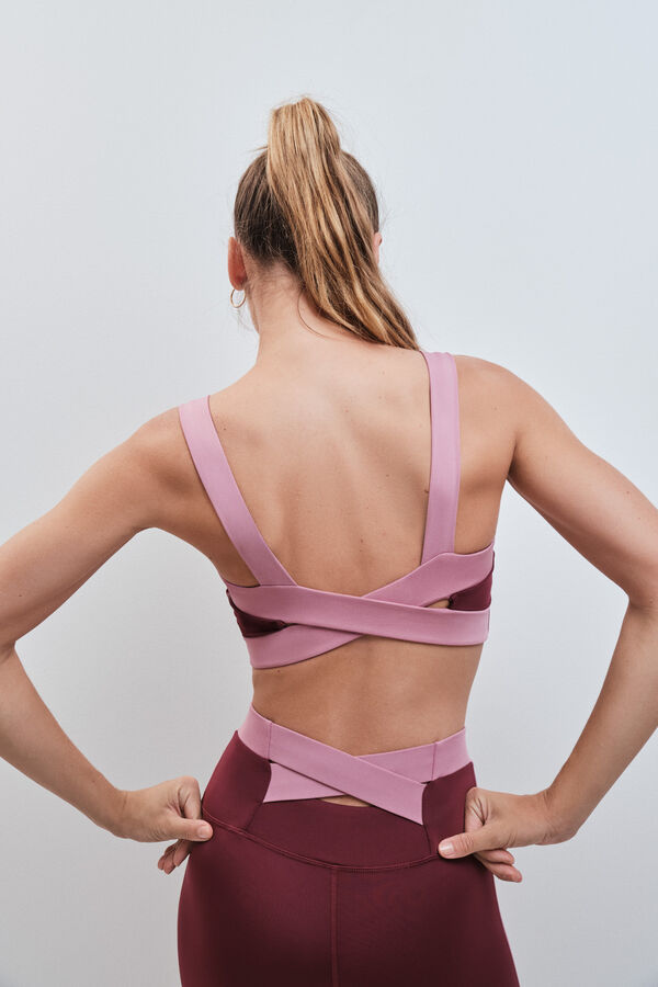 Dash and Stars Sujetador deportivo bandeau 4D Stretch burgundy rojo