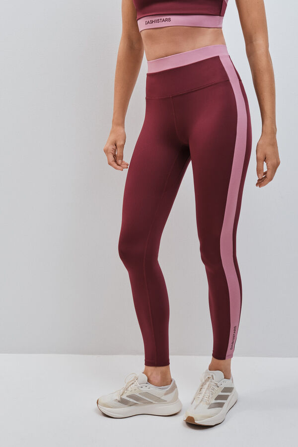Dash and Stars Leggings largos 4D STRETCH burgundy rojo
