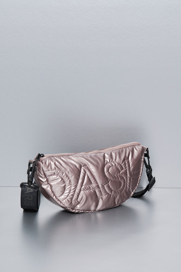 Dash and Stars Bolso bandolera nylon rosa metalizado beige