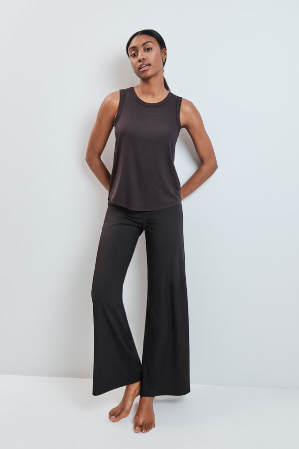 Dash and Stars Pantal&oacute;n largo palazzo rib negro negro