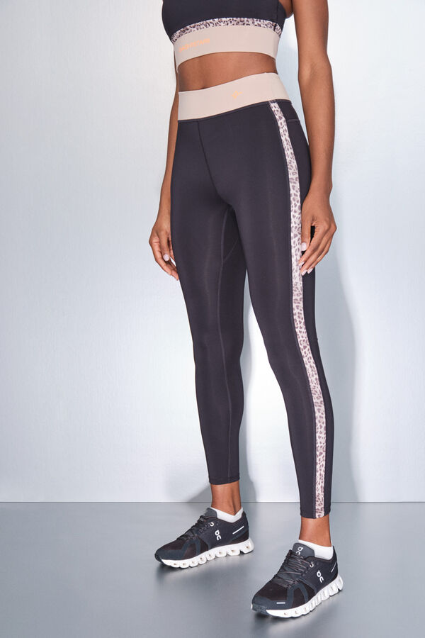 Dash and Stars Leggings 4D STRETCH negro animal print negro