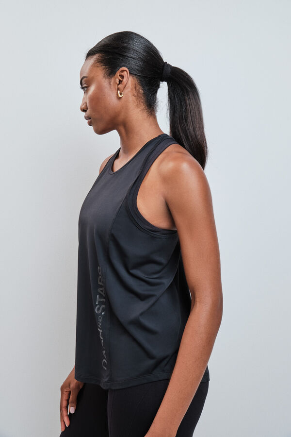 Dash and Stars Camiseta t&eacute;cnica halter negro negro