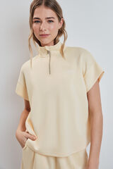 Dash and Stars Sudadera manga corta viscosa suave amarilla estampado