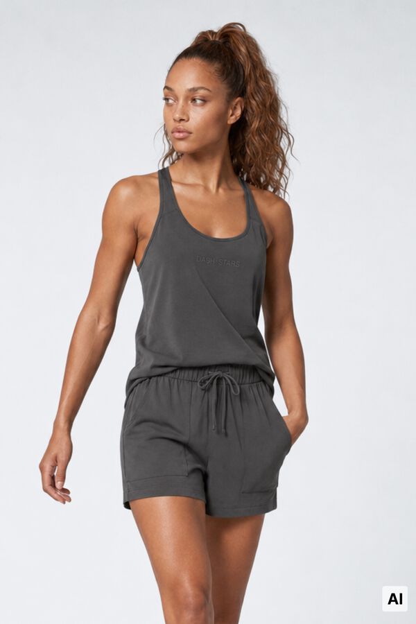 Dash and Stars Camiseta sin mangas gris gris