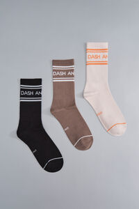 Dash and Stars Pack 3 calcetines algod&oacute;n logo