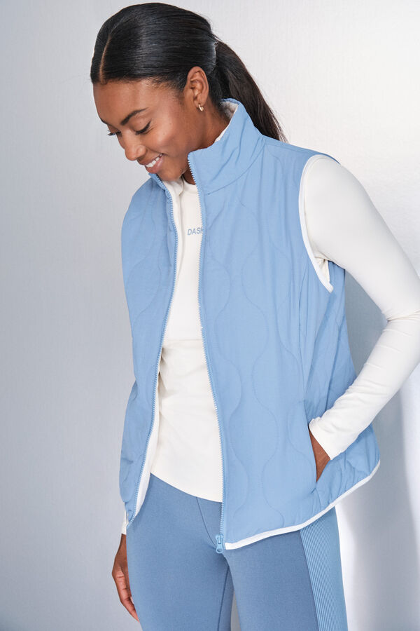 Dash and Stars Chaleco acolchado forrado azul azul