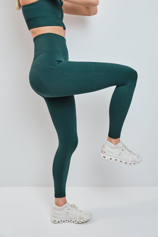 Dash and Stars Leggings Push Up verdes SEAMLESS FIT verde