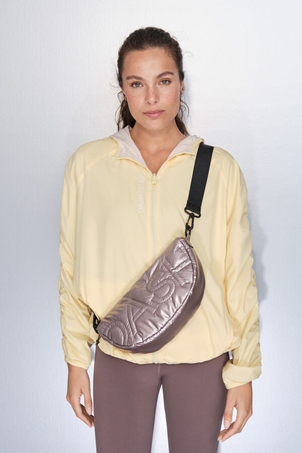 Dash and Stars Bolso bandolera nylon rosa metalizado beige