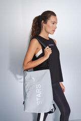Dash and Stars Mochila multiposici&oacute;n nylon efecto metalizado gris