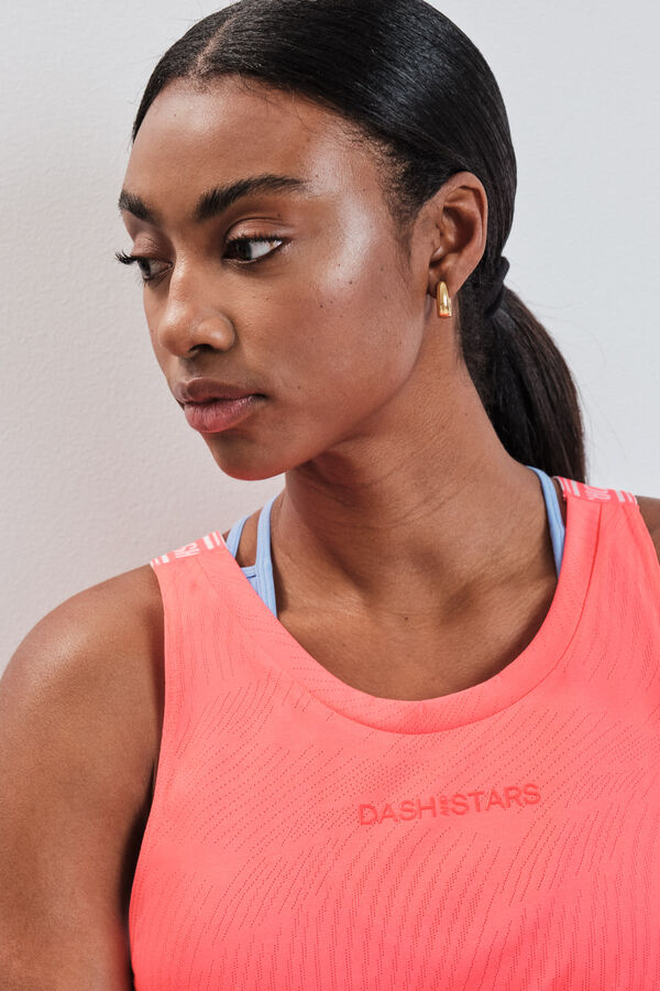Dash and Stars Camiseta sin mangas halter roja rojo