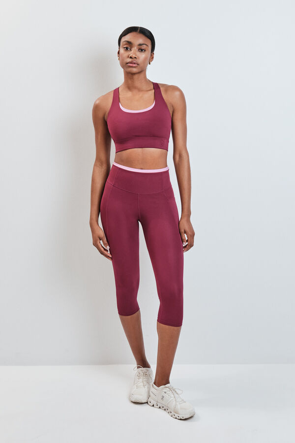 Dash and Stars Sujetador deportivo burdeos 4D STRETCH rojo