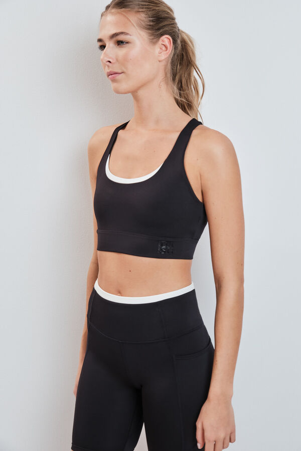 Dash and Stars Sujetador deportivo negro 4D STRECTH negro