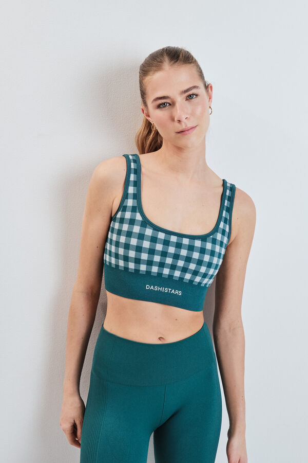 Dash and Stars Sujetador deportivo SEAMLESS COMFORT vichy verde verde