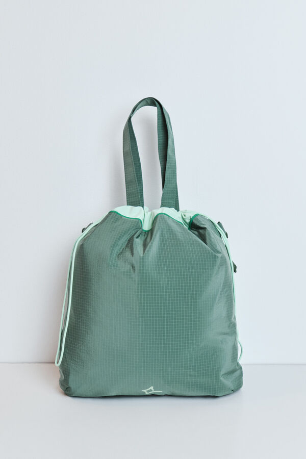 Dash and Stars Bolsa tote nylon acolchado verde