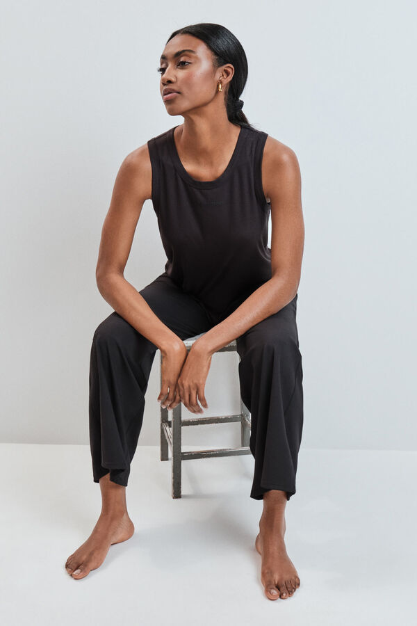 Dash and Stars Camiseta sin mangas rib negra negro