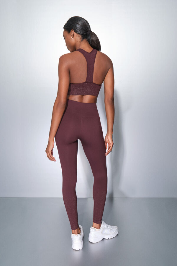 Dash and Stars Leggings SEAMLESS COMFORT morado burdeos