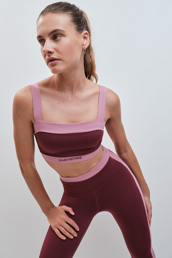 Dash and Stars Sujetador deportivo bandeau 4D Stretch burgundy rojo