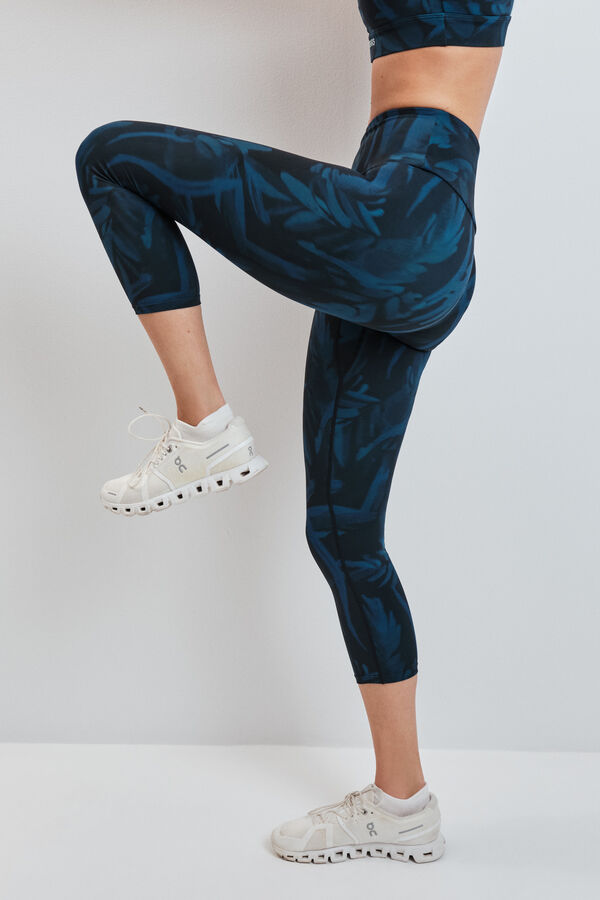 Dash and Stars Leggings crop estampado verde 4D STRETCH verde