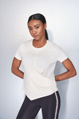 Dash and Stars Camiseta manga corta blanco drapeado  beige