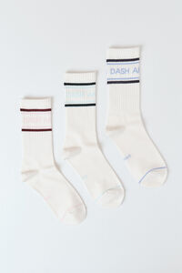 Dash and Stars Pack 3 calcetines largos algod&oacute;n logo