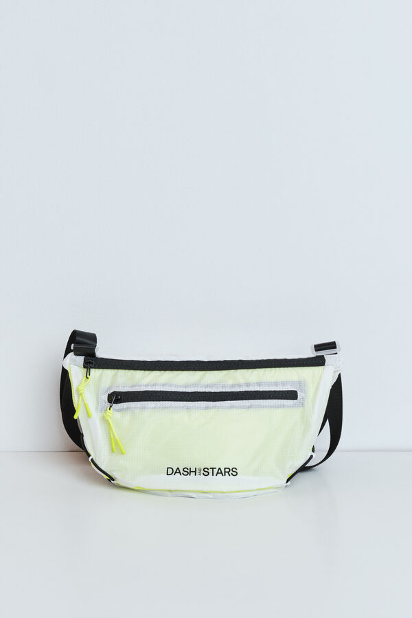 Dash and Stars Bolsa bandolera cruzada t&eacute;cnica blanca beige