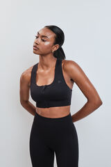 Dash and Stars Sujetador deportivo negro cremallera SEAMLESS FIT negro