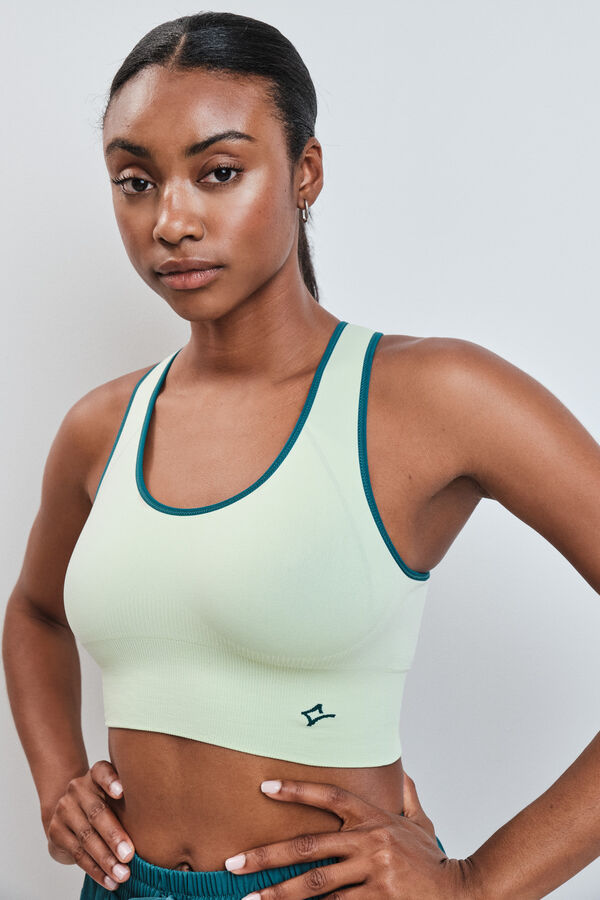 Dash and Stars Sujetador deportivo 4D Stretch reversible verde verde