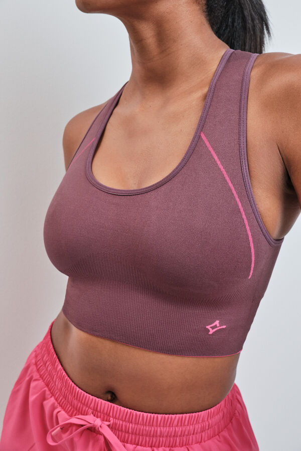 Dash and Stars Sujetador deportivo 4D Stretch reversible rosa rosa