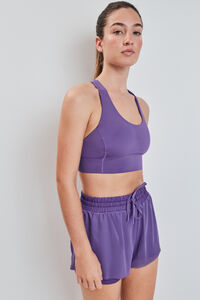 Dash and Stars Short ultra ligero malla morado