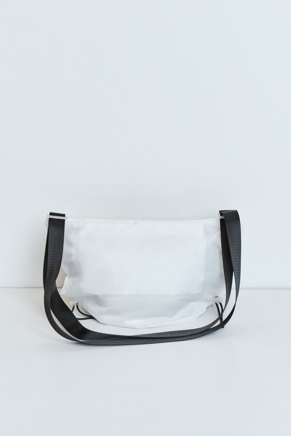 Dash and Stars Bolsa bandolera cruzada t&eacute;cnica blanca beige