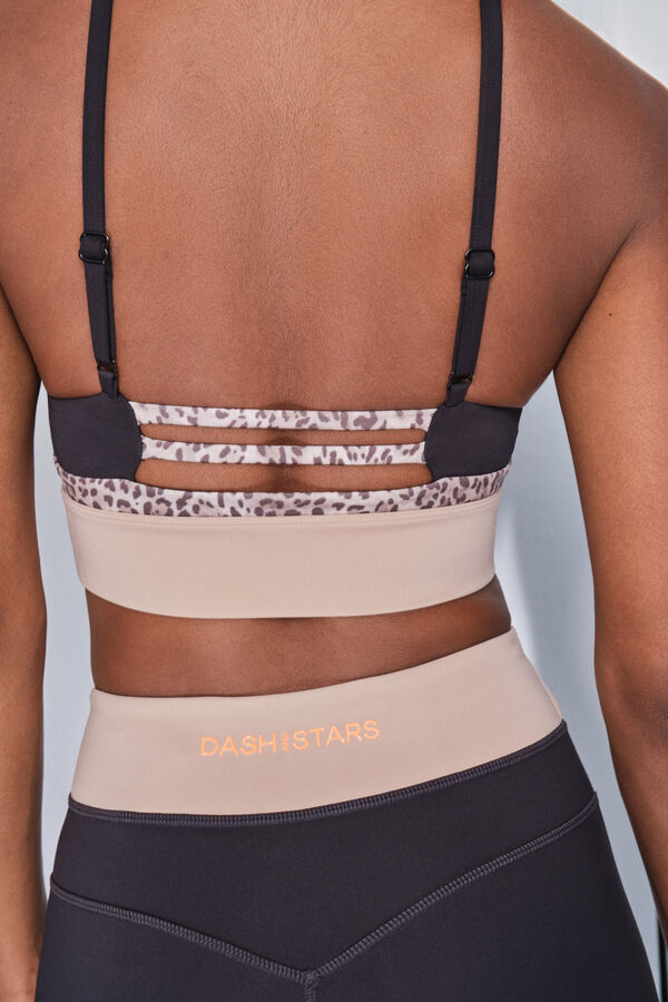 Dash and Stars Sujetador deportivo 4D STRETCH negro animal print  negro