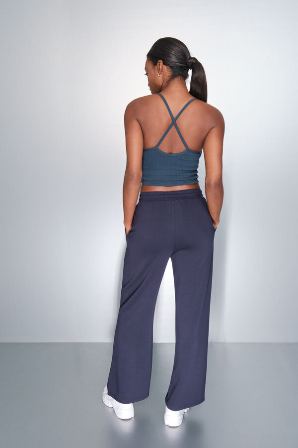 Dash and Stars Pantalón recto ancho azul oscuro azul