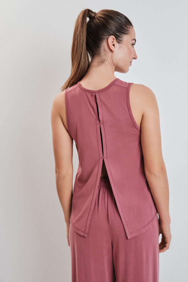 Dash and Stars Camiseta sin mangas tacto suave granate rojo