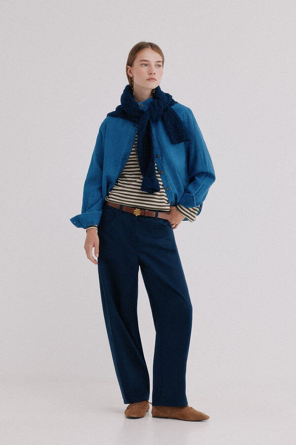 Hoss Intropia Praisa. Pantal&oacute;n de espiga Azul marino
