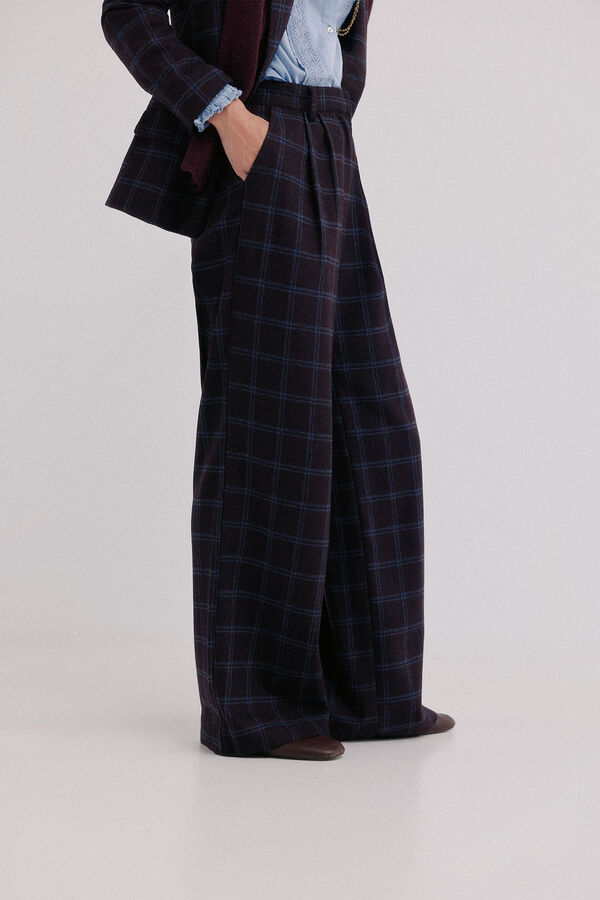 Hoss Intropia Peony. Pantal&oacute;n cuadros Azul marino