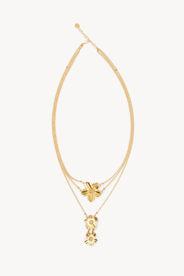 Hoss Intropia Lina. Pendientes de p&eacute;talos Dorado