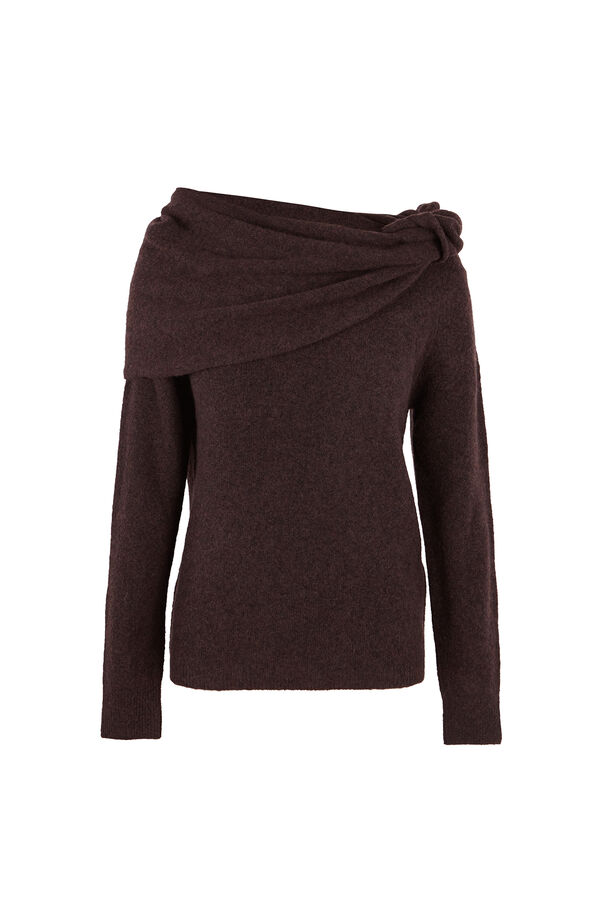 Hoss Intropia Idalia. Jersey con escote asim&eacute;trico Marron oscuro