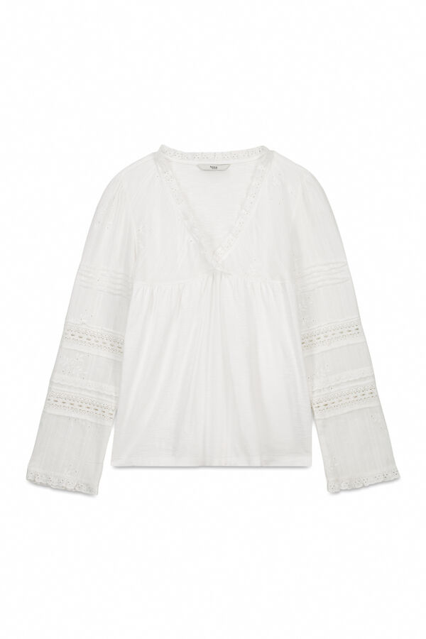 Hoss Intropia Marina. Camiseta bordada Blanco