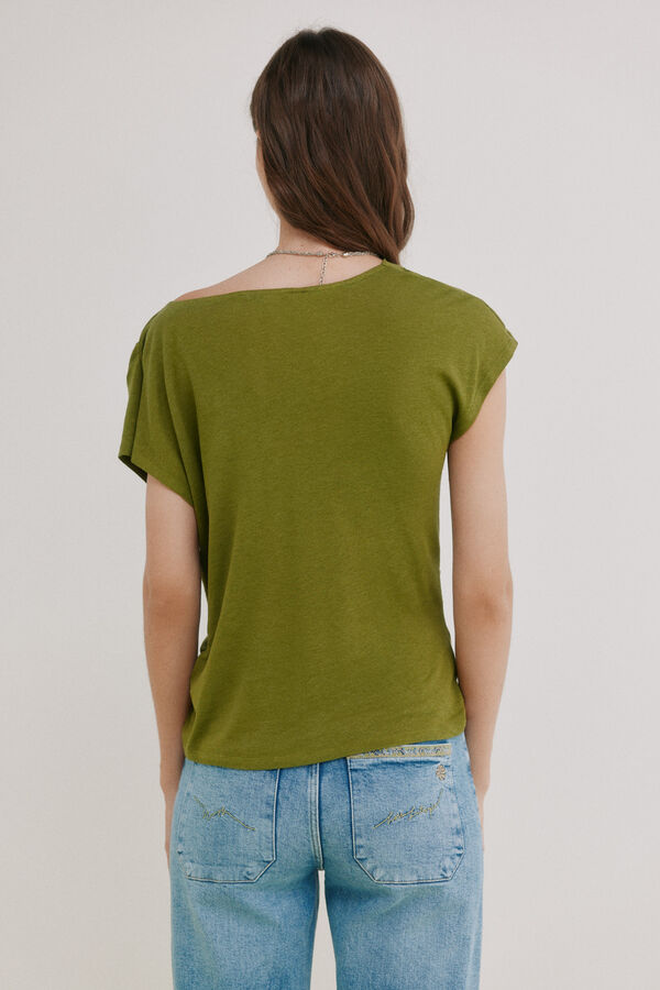 Hoss Intropia Madeline. Camiseta drapeada Kaki