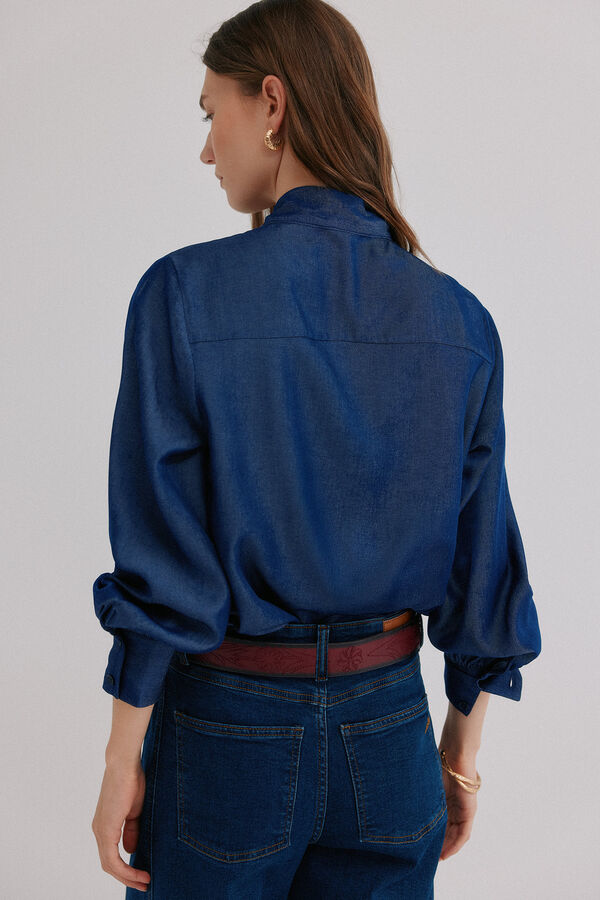 Hoss Intropia Graciela. Blusa con detalle nudo Azul marino