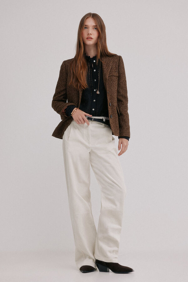 Hoss Intropia Elsa. Blazer espiga Marron