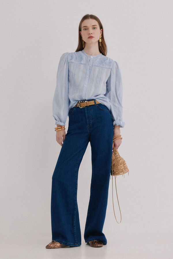 Hoss Intropia Clara. Blusa rom&aacute;ntica Azul